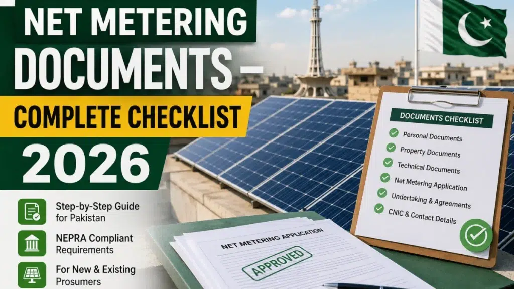 Net metering documents required in Pakistan – 5 main categories checklist